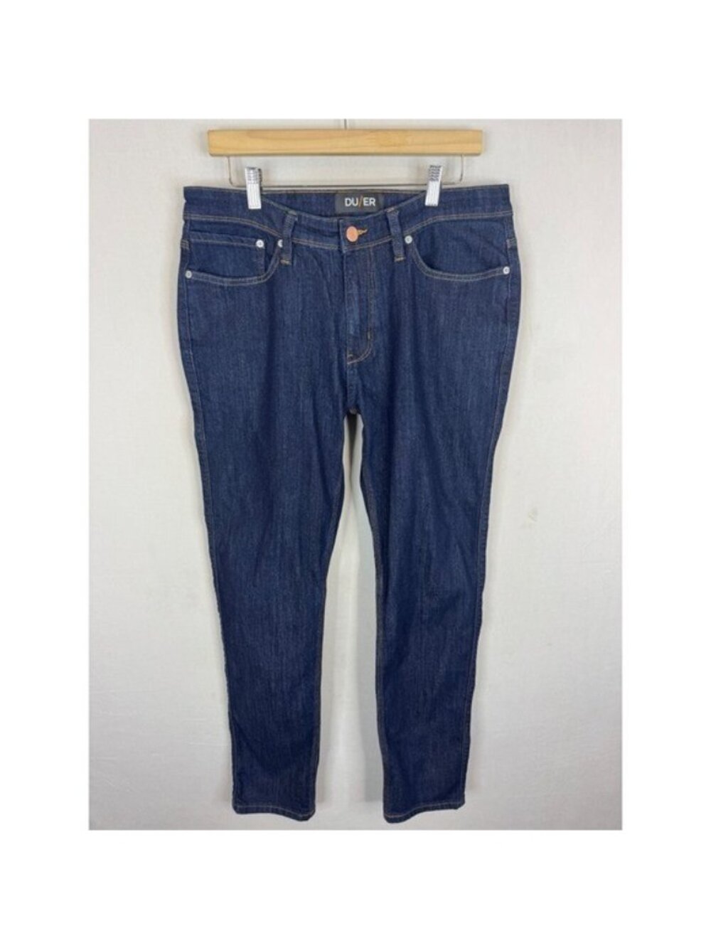 DUER L2X Slim Fit Performance Denim Jeans Dark Wash Blue 34x32 Mens